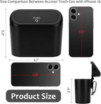 Car Trash Can with Lid, Mini Auto Dustbin Garbage Organizer Holder 2 Packs, Automotive Storage Container Bin with 60 Pcs Bags for Vehicle, Home, Office