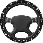 Kawaii Paws Elastic Steering Wheel Cover Non-Slip Breathable Steering Wheel Protector Fit Auto, SUVs, Truck