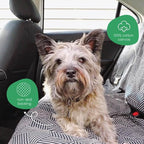 3-in-1 Back Seat Cover for Dogs, 100% Cotton Canvas Back Seat Hammock with Headrest Straps, Belt Slots, & Anchors, Non-Skid Cargo Area Cover, Machine Washable, No Harmful Chemicals, 56"x56"