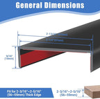 Rubber Edge Trim, Self-Adhesive U Shaped Edge Protector for Plywood, Cabinet, 2-1/4" Wood Edge Banding, Flexible Furniture Repair, EPDM Material, Fit 2-1/4"(57mm), Length 20Ft, Black