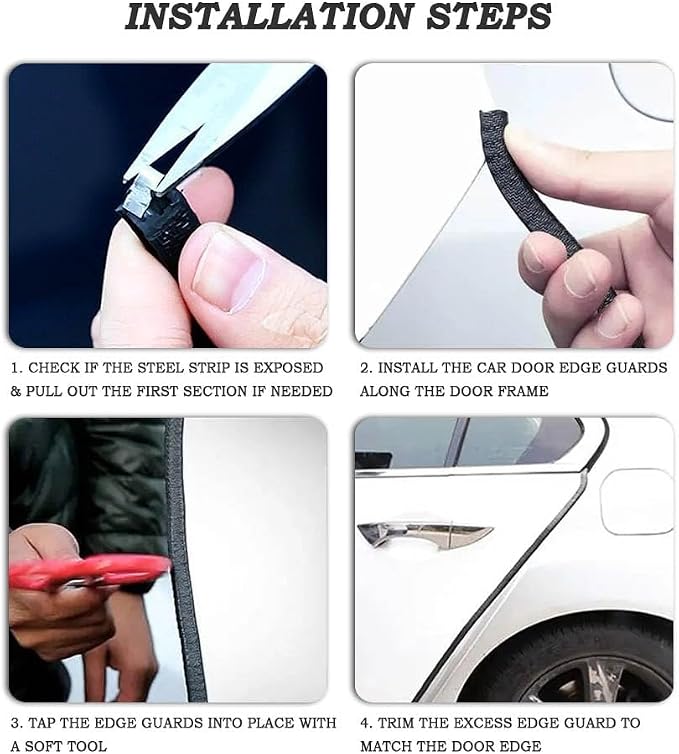 Car Door Edge Guards for Ford Expedition III (U3242, Facelift 2014) /2014-2017 | 32Ft(10M) Rubber Door Protector Trim with Built-in Metal Clips, Scratch Resistant Anti-Ding Strip Easy Install