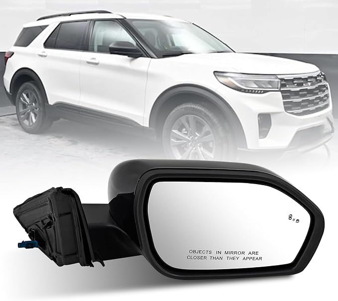 Right Passenger Side Mirror Compatible with Ford Explorer 2020-2025 With Power Folding Power Adjust Blind Spot Puddle Light Turn Signal Mirror Memory Camera Replace MB5Z17682CC (13+1 Pins)