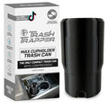 Car Trash Can Cup Holder | Max Car Trash Can | Fits in Most Cupholders | 5.6" x 3.5" | Traps More & Empties Less, Patent-Pending Compaction, Holds Many Weeks Small Garbage, Black/Grey