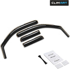 in-Channel Incredibly Durable Rain Guards for Nissan Frontier 2005-2021 Crew Cab, Original Window Deflectors, Vent Window Visors, Vent Deflector, Dark Smoke Truck Accessories, 4 pcs - 605161