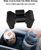 Cup Holder Insert Fit for Toyota Highlander 2002-2007 Adjustable Center Console Cup Holder Divider Replace 55604-48020 Black