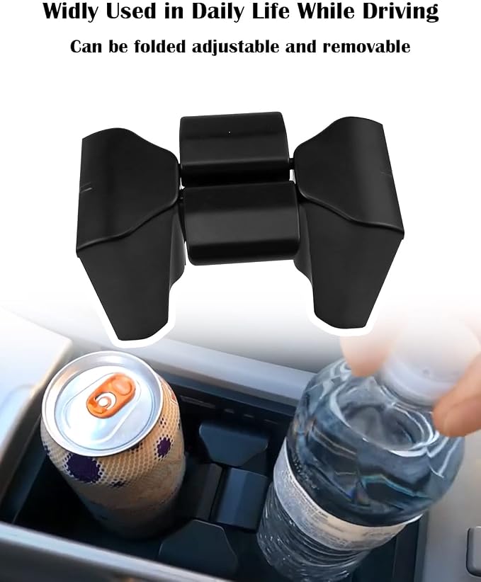 Cup Holder Insert Fit for Toyota Highlander 2002-2007 Adjustable Center Console Cup Holder Divider Replace 55604-48020 Black