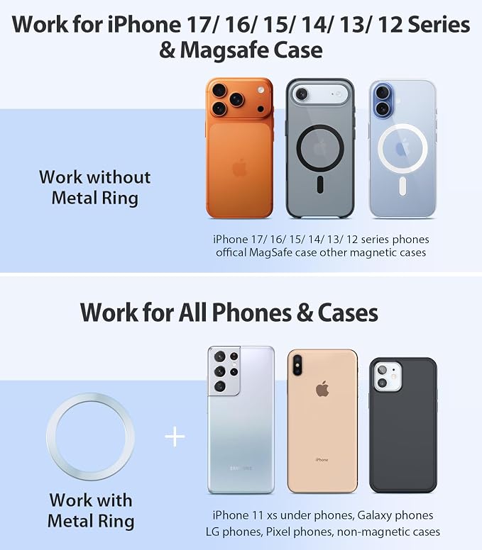 for MagSafe Car Mount [Upgraded Strongest Magnet Power] Magnetic Phone Holder for Car Vent 360 Adjustable Magnetic Car Phone Holder Mount for iPhone 17 Air Pro Max 15 14 13 12 Plus Mini, Blue