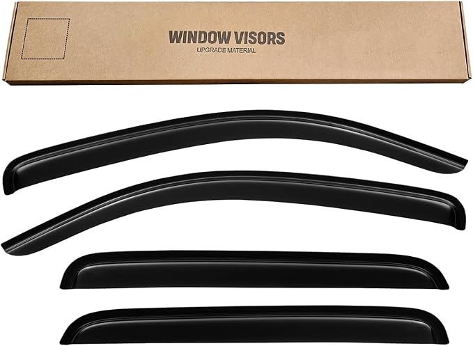 Window Rain Guards Visors for 2005-2023 Toyota Tacoma Double Cab, Out-Channel Window Vent Wind Shades Deflectors Shield for 05-23 Tacoma 4 Full-Size Cab