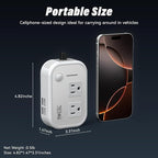 200W Car Power Inverter, 12V DC to 110V AC Car Inverte with 4 USB Ports Car Outlet Adapter, Power Inverter for Vehicles, Car Plug Adapter Outlet for Laptop Computer Charger (White)