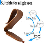 2 Packs Magnetic Sunglass Holder for Car Visor (Brown) | Magnetic Interior Car Accessories