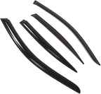 WD2-675 Dark Smoke 4 Pcs Set Window Visor (Outside Mount) Deflector Rain Guard Compatible with 2004-2010 BMW 525i 530i 545i
