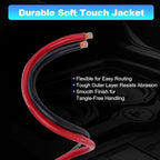 1/0 Gauge Wire 1/0 AWG Battery Cable (20FT Red+20FT Black), Copper Clad Aluminum CCA Amp Wiring Kit, Automotive Wire with Terminals Connectors, for Car Audio Speaker, Marine, RV Trailer
