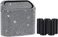 Car Trash Can with Lid, Bling Crystal Mini Vehicle Trash Bin Car Dustbin Garbage Organizer, Automotive Garbage Can Bin Trash Container for Auto Cars, Home, Office - White …