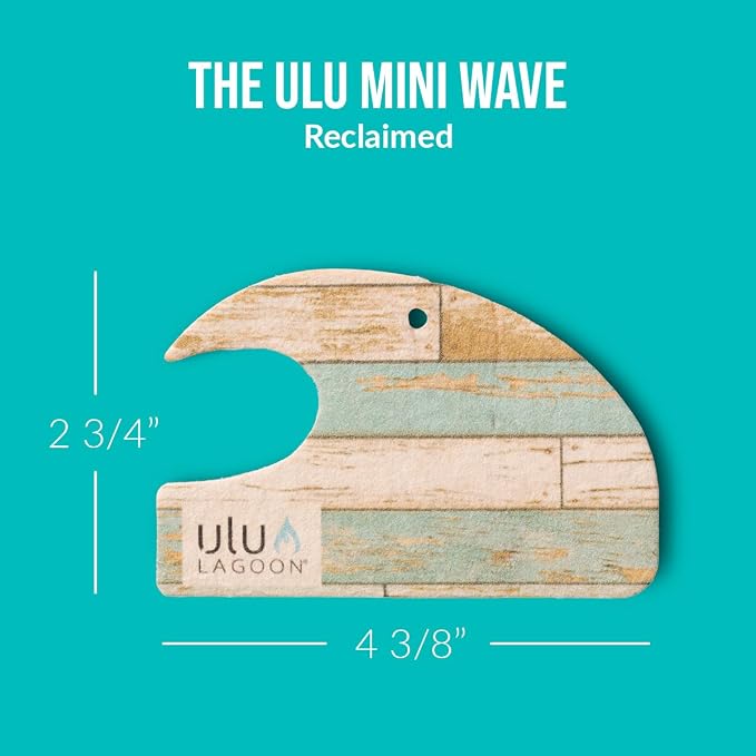 Hanging Car Air Freshener | Tropical Beach Coconut Surf Wax Scent Mini Wave | Long Lasting Car Freshener, Closet and Beyond | Made In USA | 3 Pack (Reclaimed)