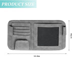 Car Sun Visor Organizer, Multi-Pocket Vehicle Sun Visor Storage Pouch with Sunglasses Clip, Auto Interior Sunshade Eyeglasses Card Holder Organizers, Universal for SUV Sedan Truck (Gray)