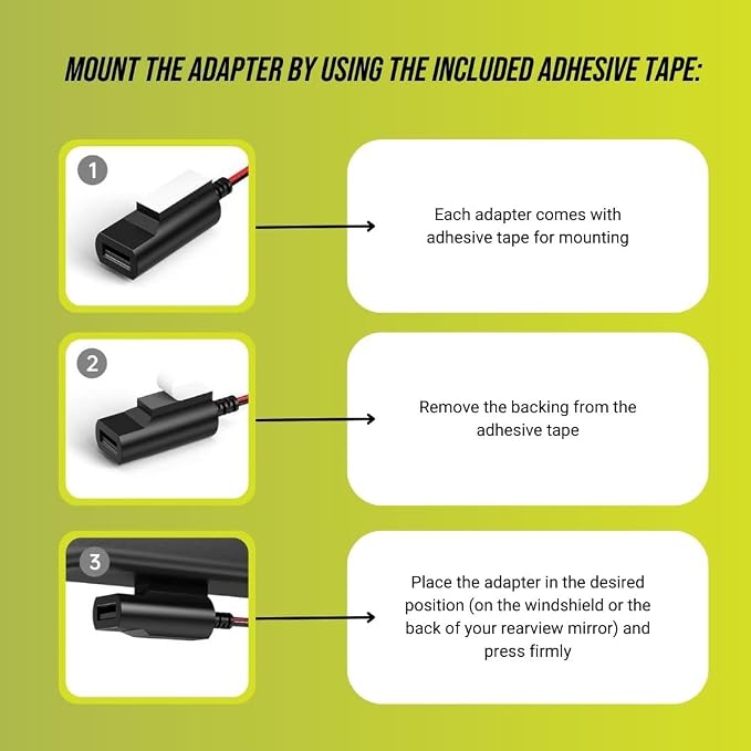 Dongar Dashcam Power Adapter (10-pin Type A) Compatible with Select Nissan, Frontier, Titan, Altima, Infiniti, Subaru, Toyota & more. Connects to Rearview Mirror, Built-In USB Power Source, EZ Install