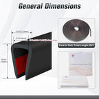 Rubber Edge Trim, Self Adhesive U Channel Edge Trim, U Shaped Trim for Plywood, Glasses, Mirror, Flexiglass, Sharp Edge Parts, Size 5/16" (8mm), Length 20Ft, Black Color, Peel and Stick Plastic Trims