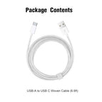 6ft USB A to USB C CarPlay Cable for iPhone 15/16/17, 15 16 17 Pro Max, 15/16 Plus,iPhone 17E/16E,Air,AirPods 4/AirPods Pro (2nd/3rd Gen),iPad 10th Gen, iPad Pro 12.9/11,Air 5th/4th Car Charging Cable