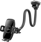 14'' Gooseneck Car Phone Holder,Heavy Duty Phone Holder for Truck, [Flexibile Long Arm] [Anti Shake stabilizer] Windshield Car Phone Mount Suction Cup,Fit for iPhone, Samsung (Mirror Black)