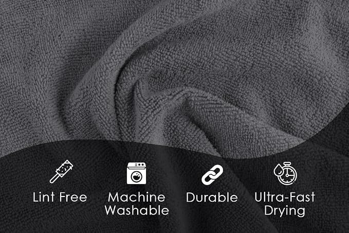 Microfiber Cleaning Cloths (Value Pack of 36) - Size 16 x 16 Inches, Highly Absorbent Cleaning Rags, Lint Free, Reusable and Washable, Microfiber Towels for Cars