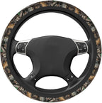 Forest Camo Steering Wheel Cover Camo Leaf Steering Wheel Cover for Men Women Anti-Slip Elastic Breathable Neoprene Steering Wheel Protective Cover 15in Universal Car Accessories for Cars, Auto, SUVs