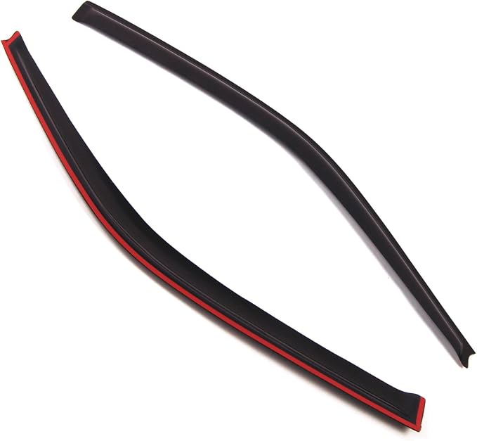 WD2-224 Dark Smoke 2 Pcs Set Window Visor (Outside Mount) Deflector Rain Guard Compatible with 1996-2000 Honda Civic Coupe/Hatchback