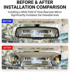 Rear View Mirror for Jeep Liberty 2008-2012, Panoramic Convex Car Mirror Heavy Duty Anti-Shake Curved Clip On Blind Spot Lane Change HD Glass