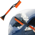 24 Inch Car Snow Scraper and Brush, Detachable Scratch Free Ice Scraper with Ergonomic Foam Grip, Universal Winter Snow Removal Tool for Car Windshield Window (Orange)
