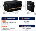 Premium Car Trunk Organizer, Heavy Duty Foldable SUV Storage Box with Non-Slip Bottom, Waterproof Oxford Cloth, Large Capacity Sturdy Cargo Organizer for Car, Truck
