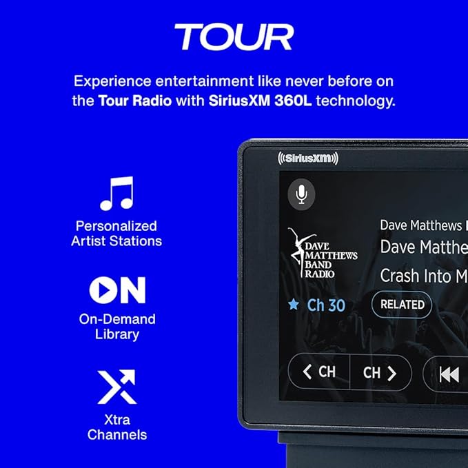 SXWB1V1 Tour Dock & Play Radio with 360L, PowerConnect Vehicle Dock, and Bluetooth