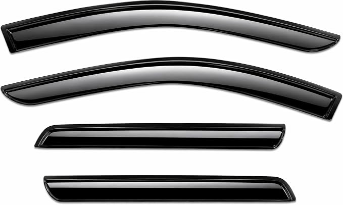 2022-2026 Tape-On Rain Guards for Nissan Pathfinder Side Window Visor Deflectors S SV SL Platinum Rock Creek Smoke Tinted Vent Shades 2023 2024 2025