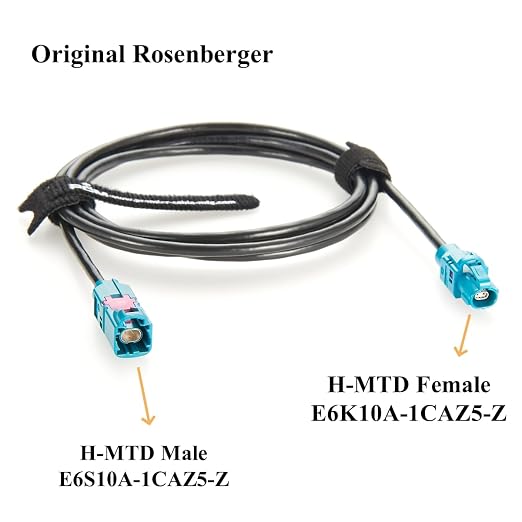 Rosenberger E6S10A-1CAZ5-Z to E6K10A-1CAZ5-Z H-MTD Automotive Ethernet Cable 10Gbps 100/1000BASE-T1 H-MTD Z Code Male to Female Extension Cable for ADAS, ECU, Robotaxi, In-Vehicle Networks(5M/16.4FT)