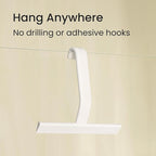 JustHang Shower Squeegee for Glass Doors, All-One-Piece Award-Winning Silicone Squeegee with Built-in Hook for Bathroom, Window, Mirror, Tile Wall,Car, Streak-Free Cleaner Tool,10-Inch White