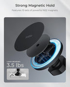 iTap 3 Magnetic Air Vent Car Mount Phone Holder with Magnetic Ring Adapter. Compatible with iPhone, Samsung Galaxy, Google Pixel, Huawei, LG, and All Qi Compatible Smartphones
