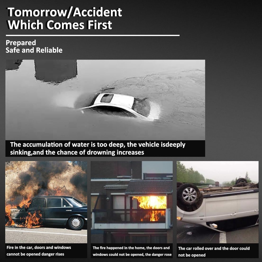 Emergency Safe Hammer — Car Window Glass Breaker & Belt Cutter