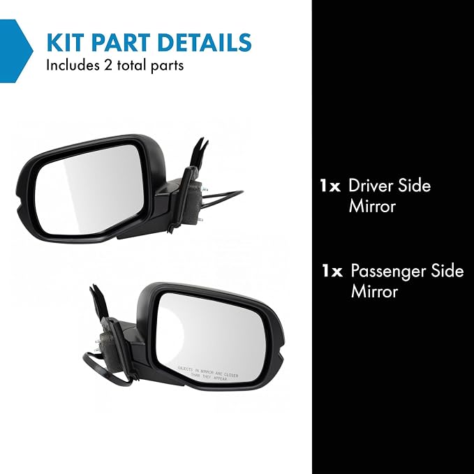Driver and Passenger Side Mirror Assembly Set Power Heated Paint to Match Compatible with 17-18 Honda Pilot 17-20 Ridgeline RTL AWD 21 Ridgeline RTL 22 AWD 23
