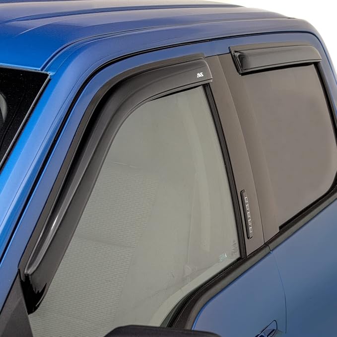 Auto Ventshade [AVS] Outside Mount Rain Guards For 2016 - 2023 Toyota Tacoma DOUBLE/EXT CAB ONLY | Window Vent Visors, 4 pcs. - Smoke | 94768