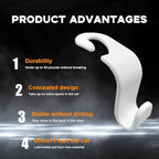4PCS Car Seat Headrest Hook, Auto Back Seat Hanging Storage Organizer, Vehicle Seatback Hanger Holder for Purse Handbag Coat Umbrella, Universal Interior Car Accessories (White)