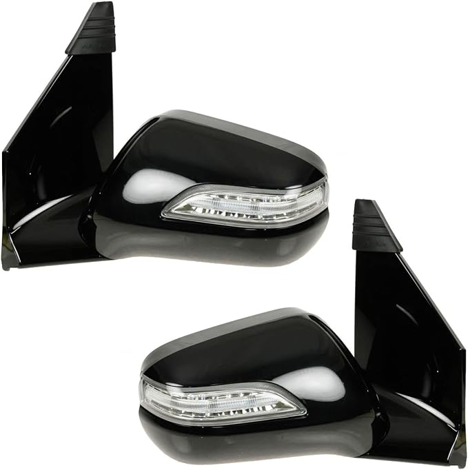 2 Piece Driver and Passenger Side Mirror Assembly Set Electric Adjustment Heated Memory Black Compatible with 2007-2009 Acura MDX AC1320112 AC1321112