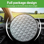 Car Steering Wheel Cover, 3-Layer Steering Wheel Sun Shield, Easy Install, Heat Resistant Sun Cover for Most Cars (16.9inch