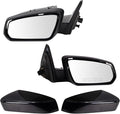 Driver & Passenger Side Power Mirror Set Smooth Black Manual Fold Without Heat Compatible with 2013-2014 Ford Mustang FO1320452 FO1321452
