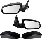 Driver & Passenger Side Power Mirror Set Smooth Black Manual Fold Without Heat Compatible with 2013-2014 Ford Mustang FO1320452 FO1321452