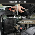 Car Seat Protector, Waterproof Oxford Backseat Kick Mat | 210D oxford cloth, waterproof & stain-resistant. Universal fit for cars & SUVs. Easy install, adjustable straps with pockets.