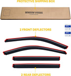 in-Channel Rain Guards for 2021-2026 Jeep Grand Cherokee L, Window Visor Shields Vent Deflector Shade Wind Dark Smoke 2022 2023 2024 2025 21 22 23 24 25 26, Tape-On Inside-Mount, 4PCS