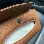 Car Tissue Holder - Sun Visor Napkin Holder, PU Leather Backseat Tissue Case for Truck (Brown)