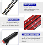 Car LED Strip Light, 24 LED RGB Auto Under Dash Interior Atmosphere Lights, Cigarette Lighter Decorative Lamp Ambient Night Light, Universal Lighting Kit Car Accessories (Green)