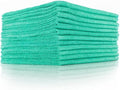 The Pearl - Professional Microfiber Detailing Towel for Ceramic Coating Leveling and Sealant Removal, Safe and Scratch-Free with No Tags, 320gsm, 16in x 16in, Green -12 Pack