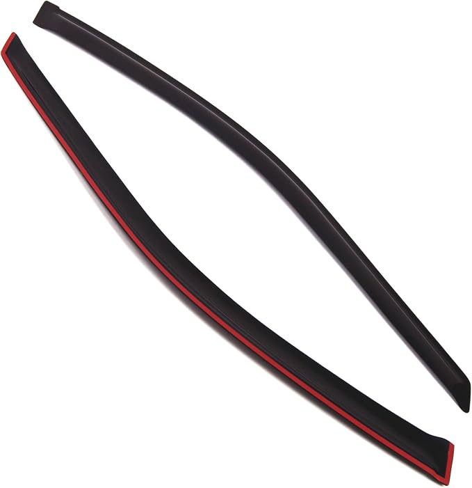 WD2-208 Dark Smoke 2 Pcs Set Window Visor (Outside Mount) Deflector Rain Guard Compatible with 1998-2002 Honda Accord Coupe