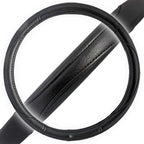 Ergonomic Grip Steering Wheel Cover - Leather Performance Grip for Standard Size Wheels 14.5-15 inch Black