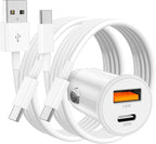 48W USB C Car Charger for iPhone 17 16 15 Pro Max, 48W Dual Port USB-C & USB-A Car Fast Charging Adapter, 2X3FT C to C Cable & A to C Carplay Cable for iPhone 17 16 15 Series/iPhone Air, iPad, Samsung